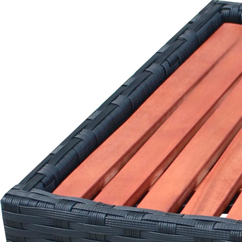 NNEVL Spa Step Poly Rattan 92x45x25 cm Black-3