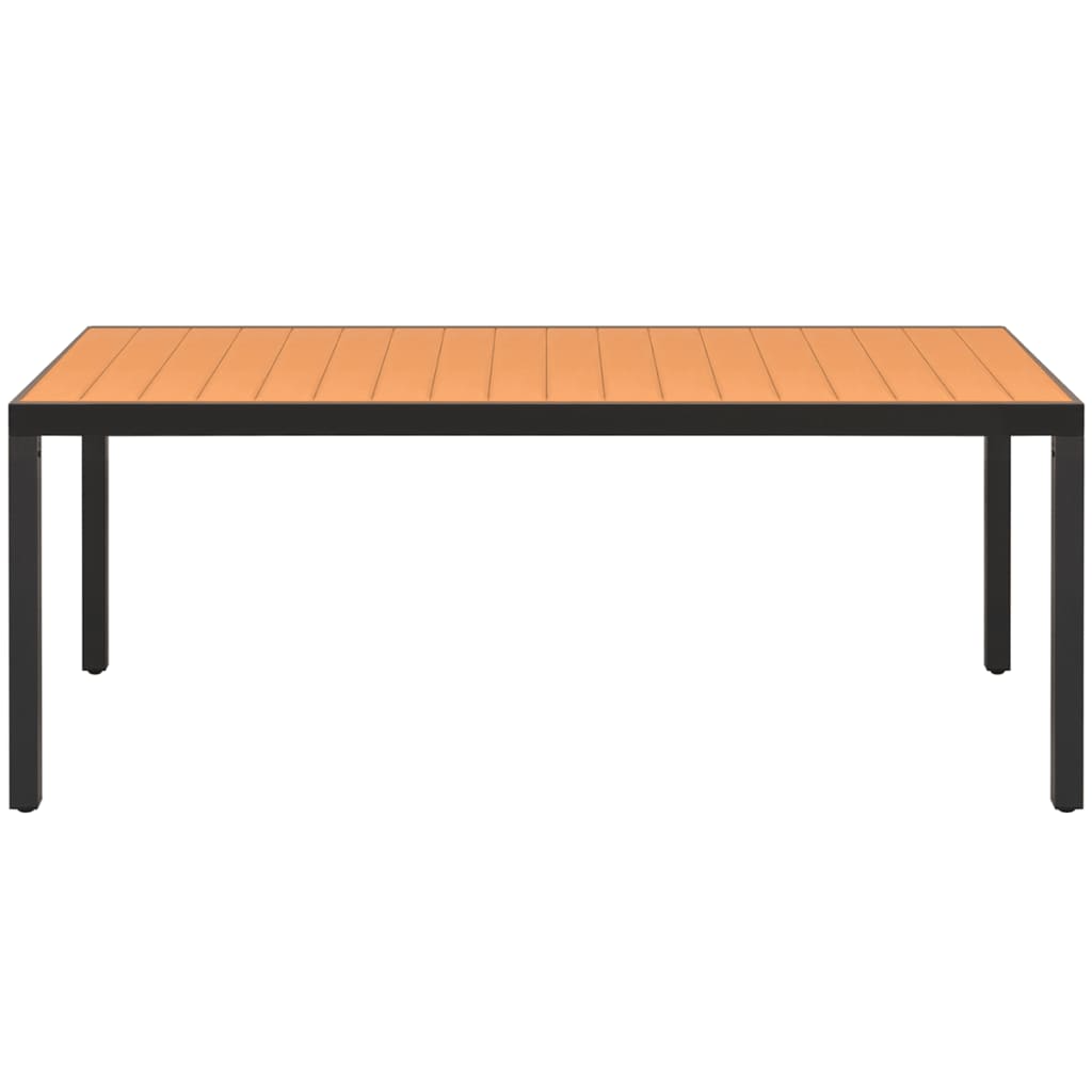NNEVL Garden Table Brown 185x90x74 cm Aluminium and WPC-1