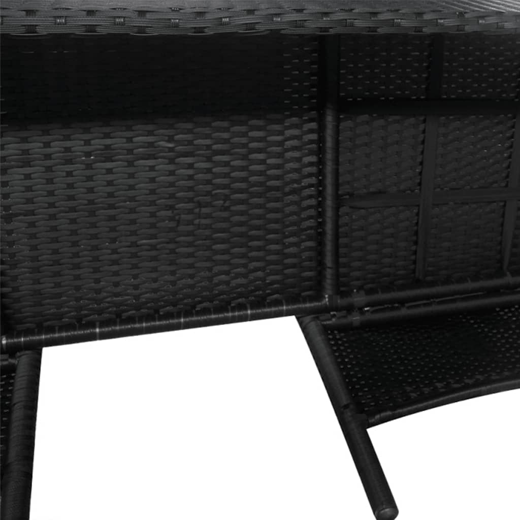 NNEVL 2-Seater Garden Sofa with Tea Table Poly Rattan Black-3