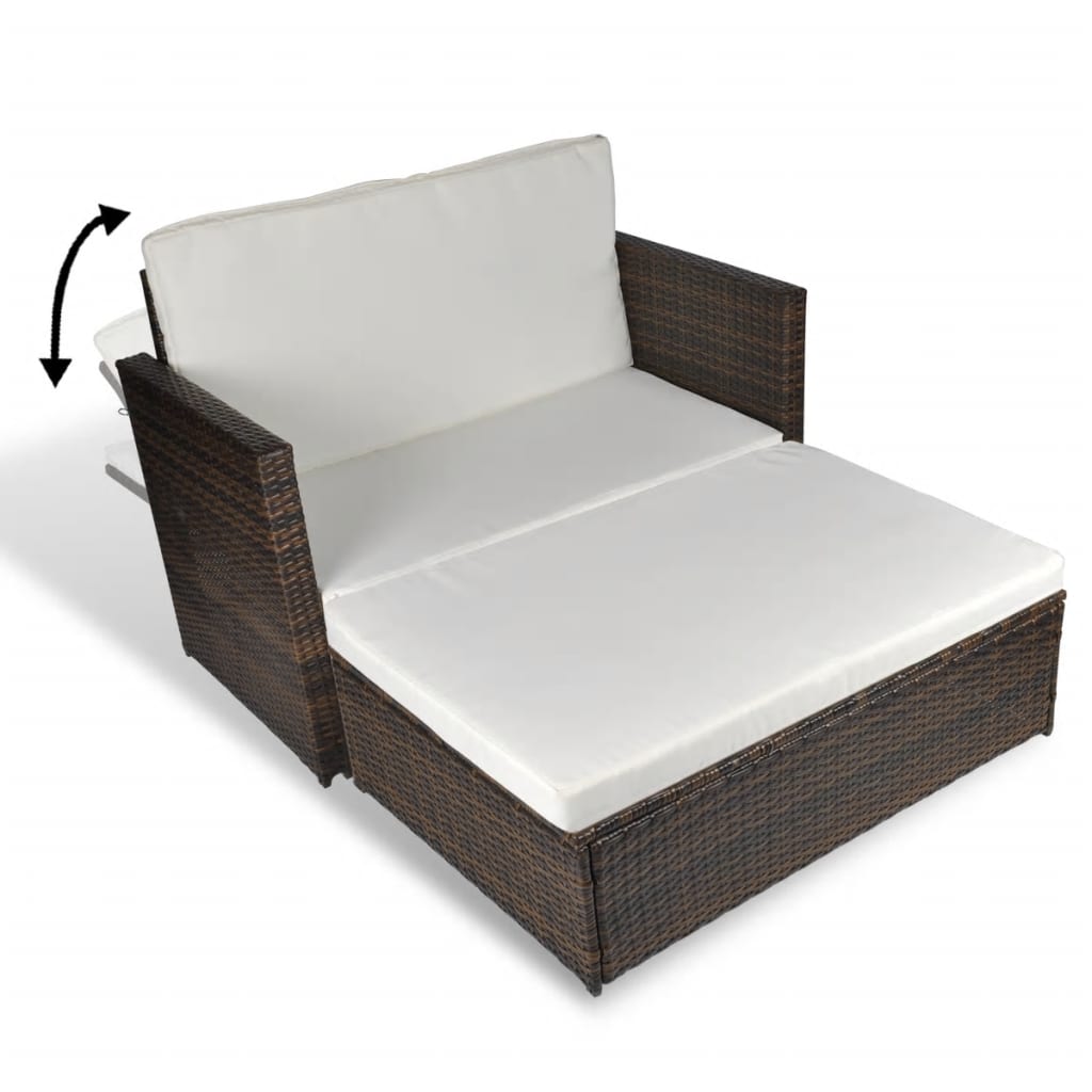 NNEVL Garden Storage Box Brown 120x50x60 cm Poly Rattan-2