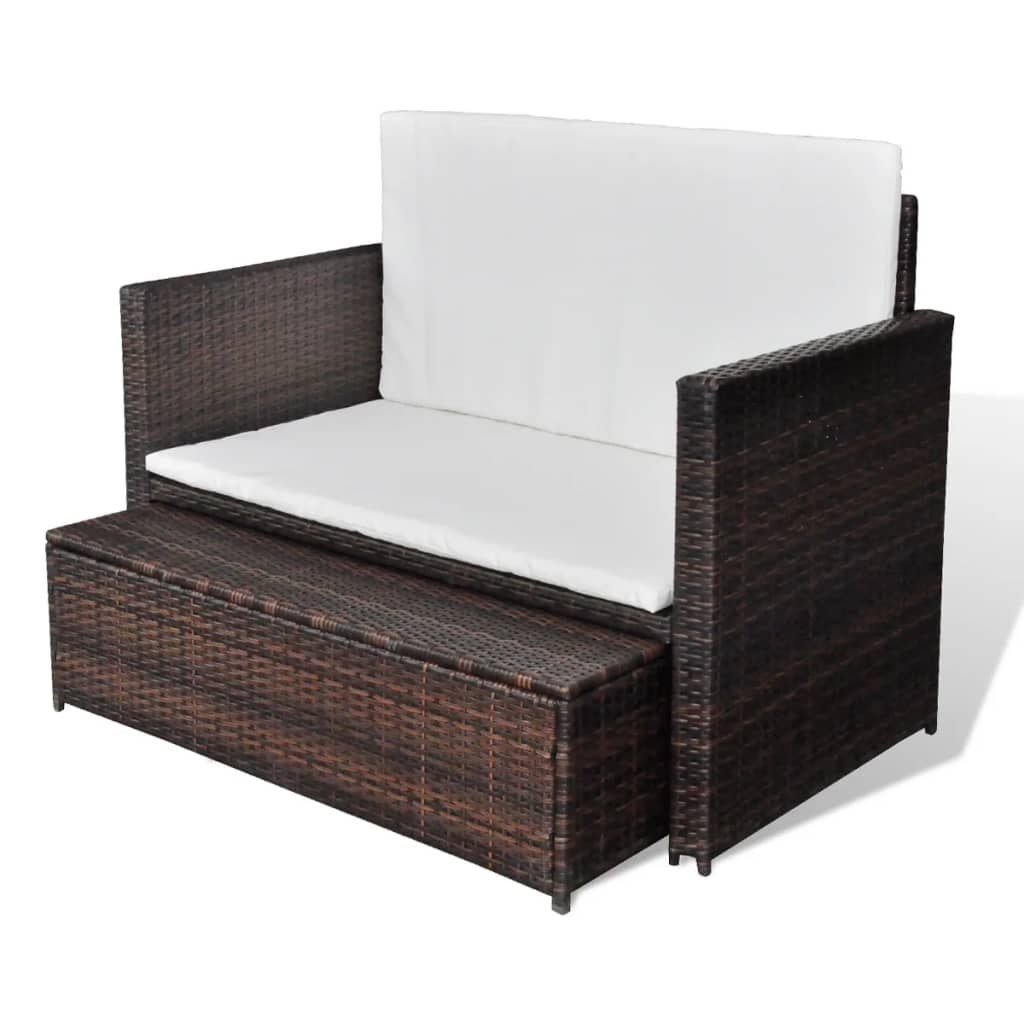 NNEVL Garden Storage Box Brown 120x50x60 cm Poly Rattan-3