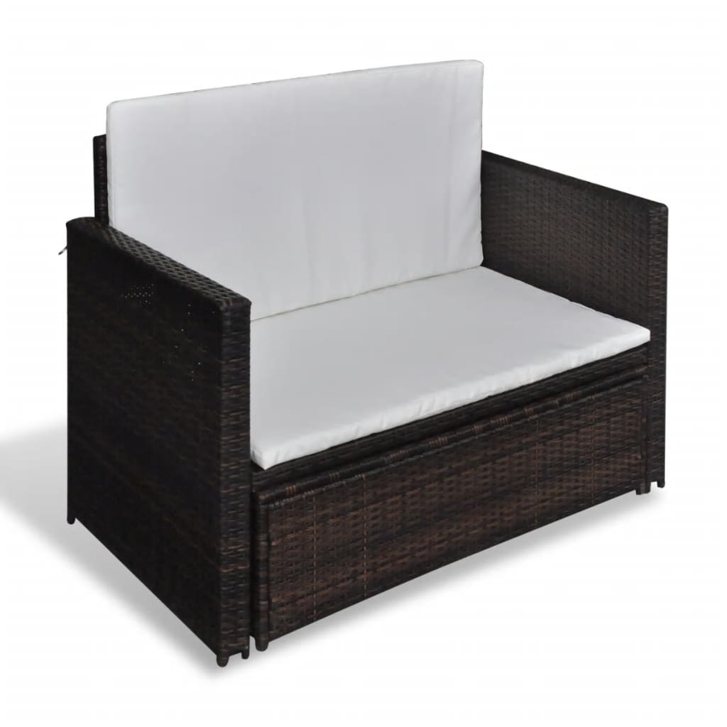NNEVL Garden Storage Box Brown 120x50x60 cm Poly Rattan-4