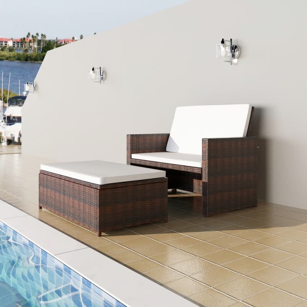 NNEVL Garden Storage Box Brown 120x50x60 cm Poly Rattan-0