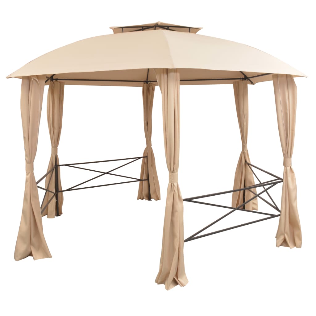 NNEVL Garden Marquee Pavilion Tent with Curtains Hexagonal 360x265 cm-1