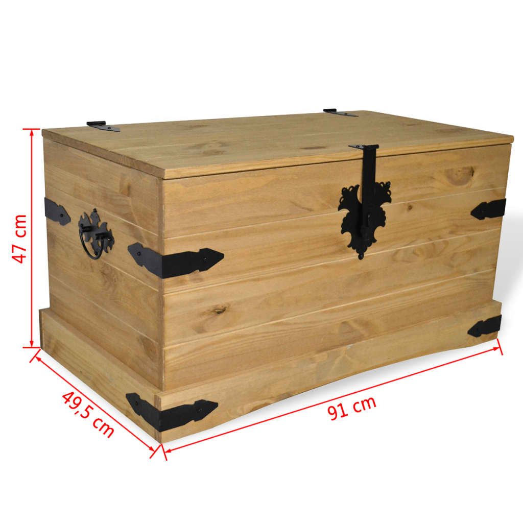 NNEVL Storage Chest Mexican Pine Corona Range 91x49.5x47 cm-3