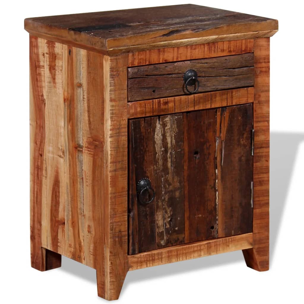 NNEDPE Nightstand Solid Acacia Reclaimed Wood-1