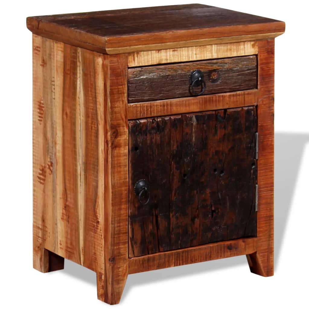 NNEVL Nightstand Solid Acacia Reclaimed Wood-3