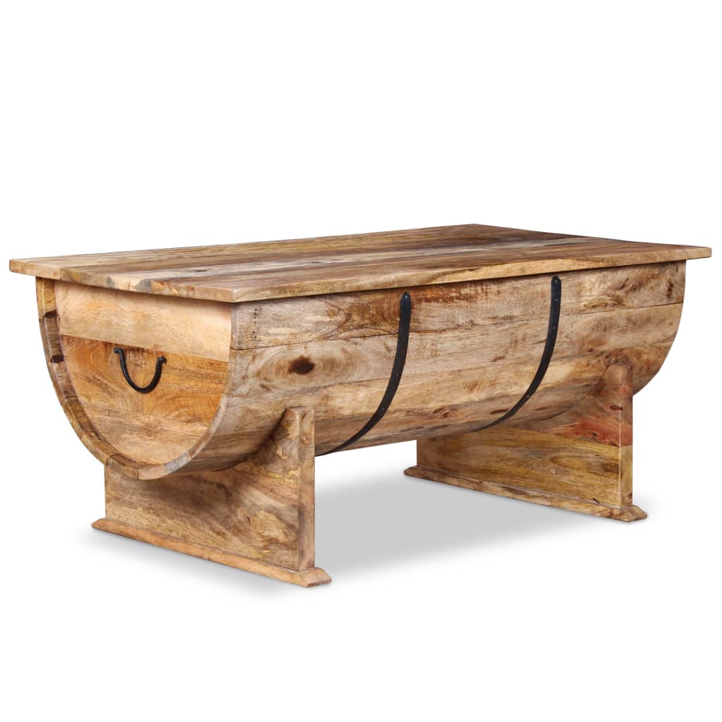 NNEVL Coffee Table Solid Mango Wood 88x50x40 cm-3