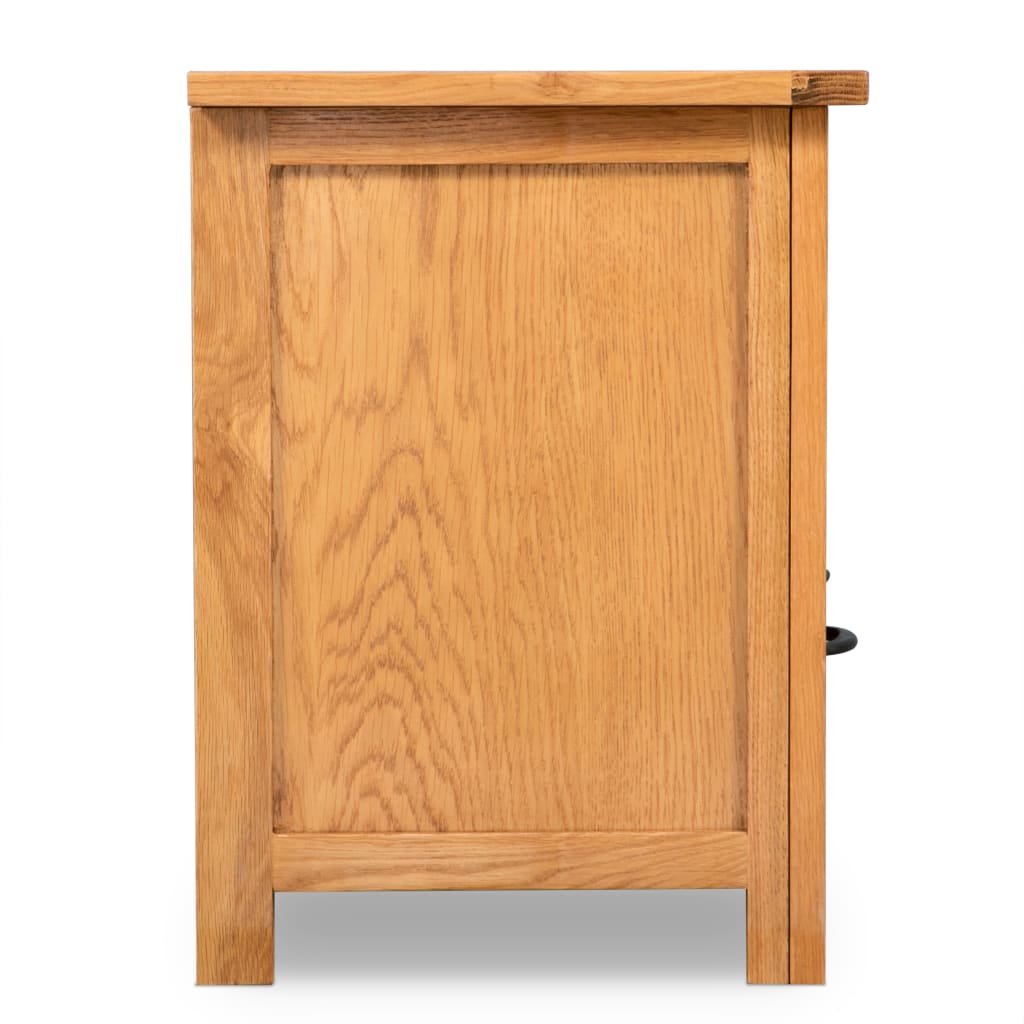 NNEVL TV Cabinet 90x35x48 cm Solid Oak Wood-3