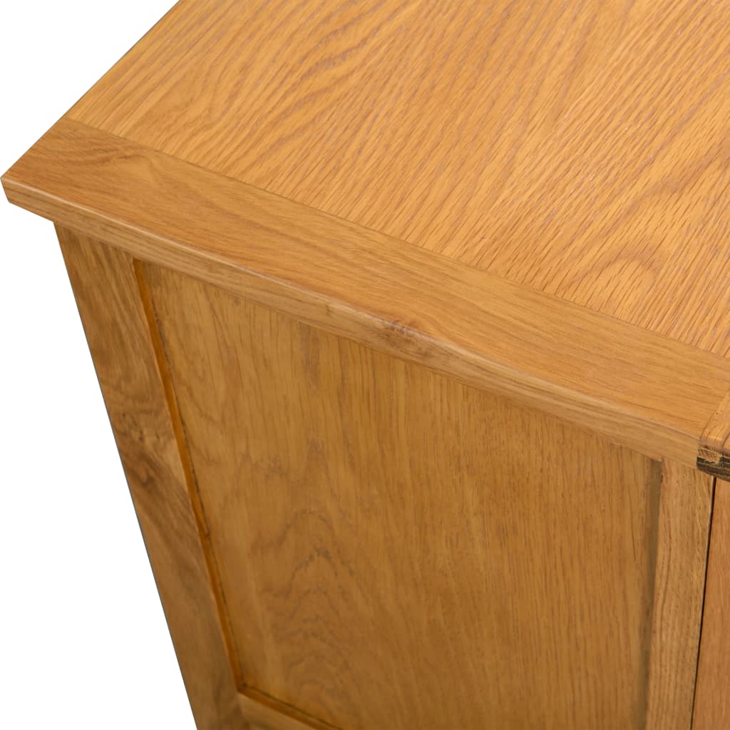 NNEVL TV Cabinet 90x35x48 cm Solid Oak Wood-4