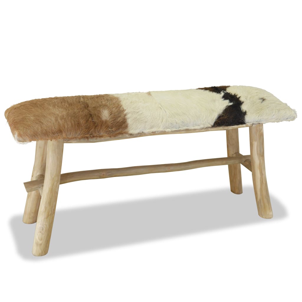 NNEVL Bench Real Leather Teak-1