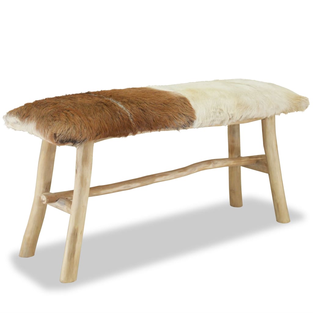 NNEVL Bench Real Leather Teak-3
