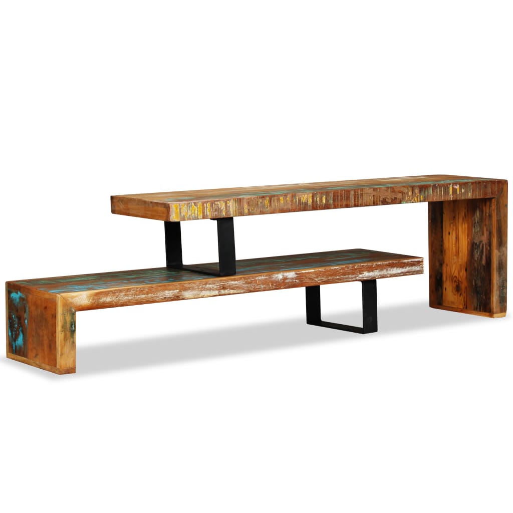 NNEVL TV Stand Solid Reclaimed Wood-1