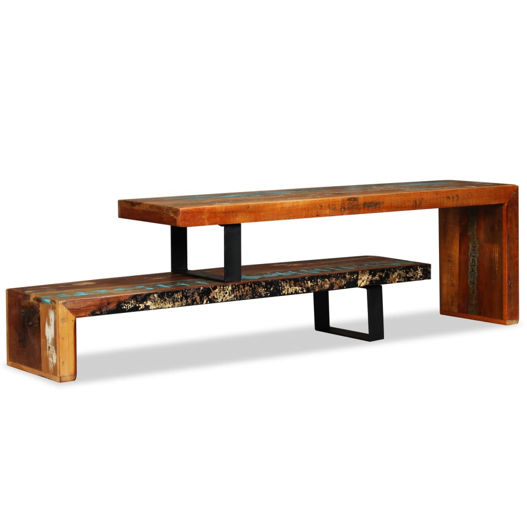 NNEVL TV Stand Solid Reclaimed Wood-3