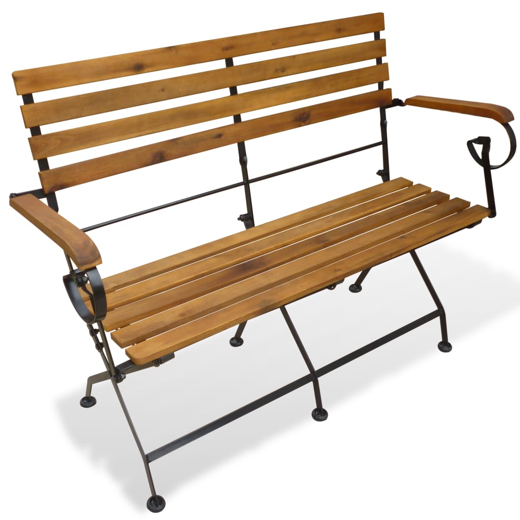 NNEVL Folding Garden Bench 112 cm Solid Acacia Wood-0