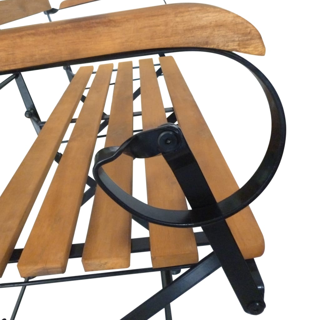 NNEVL Folding Garden Bench 112 cm Solid Acacia Wood-3