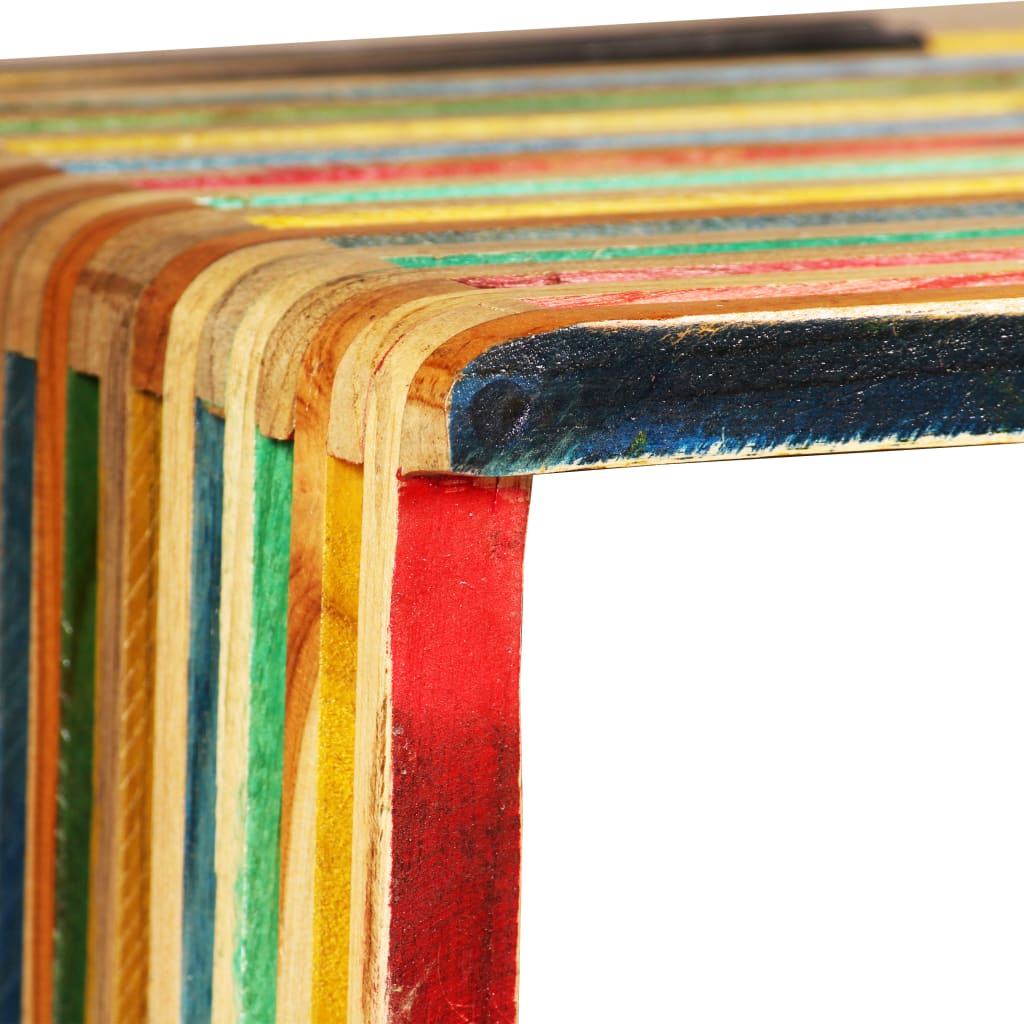 NNEVL Wall Shelf Set 3 pcs Multicolour Solid Reclaimed Teak-3