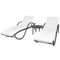 NNEVL Sun Loungers 2 pcs with Table Poly Rattan Black (42884+42886)-0