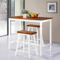 NNEVL Bar Table and Stool Set 3 Pieces Solid Wood-0