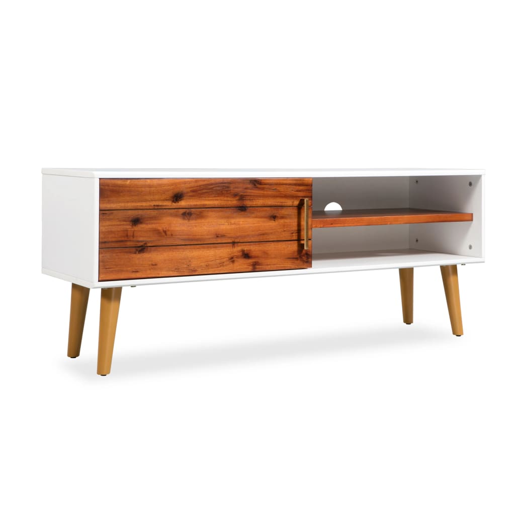 NNEVL TV Cabinet Solid Acacia Wood 120x35x45 cm-0