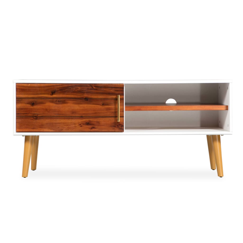 NNEVL TV Cabinet Solid Acacia Wood 120x35x45 cm-1