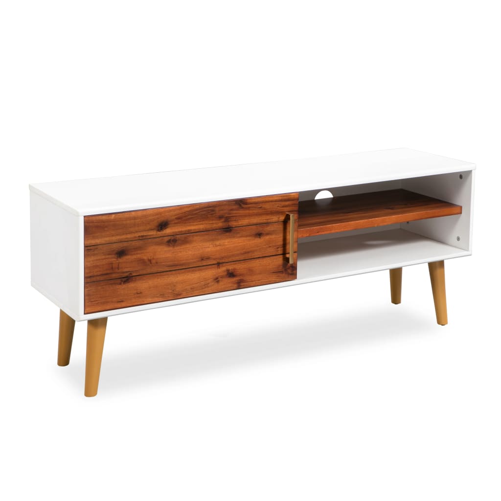 NNEVL TV Cabinet Solid Acacia Wood 120x35x45 cm-4