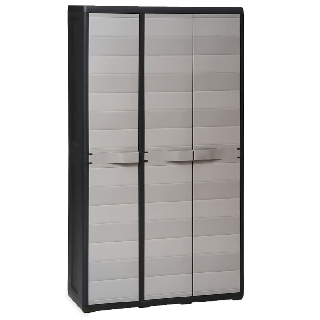 NNEVL Garden Storage Cabinet with 4 Shelves Black and Grey-0
