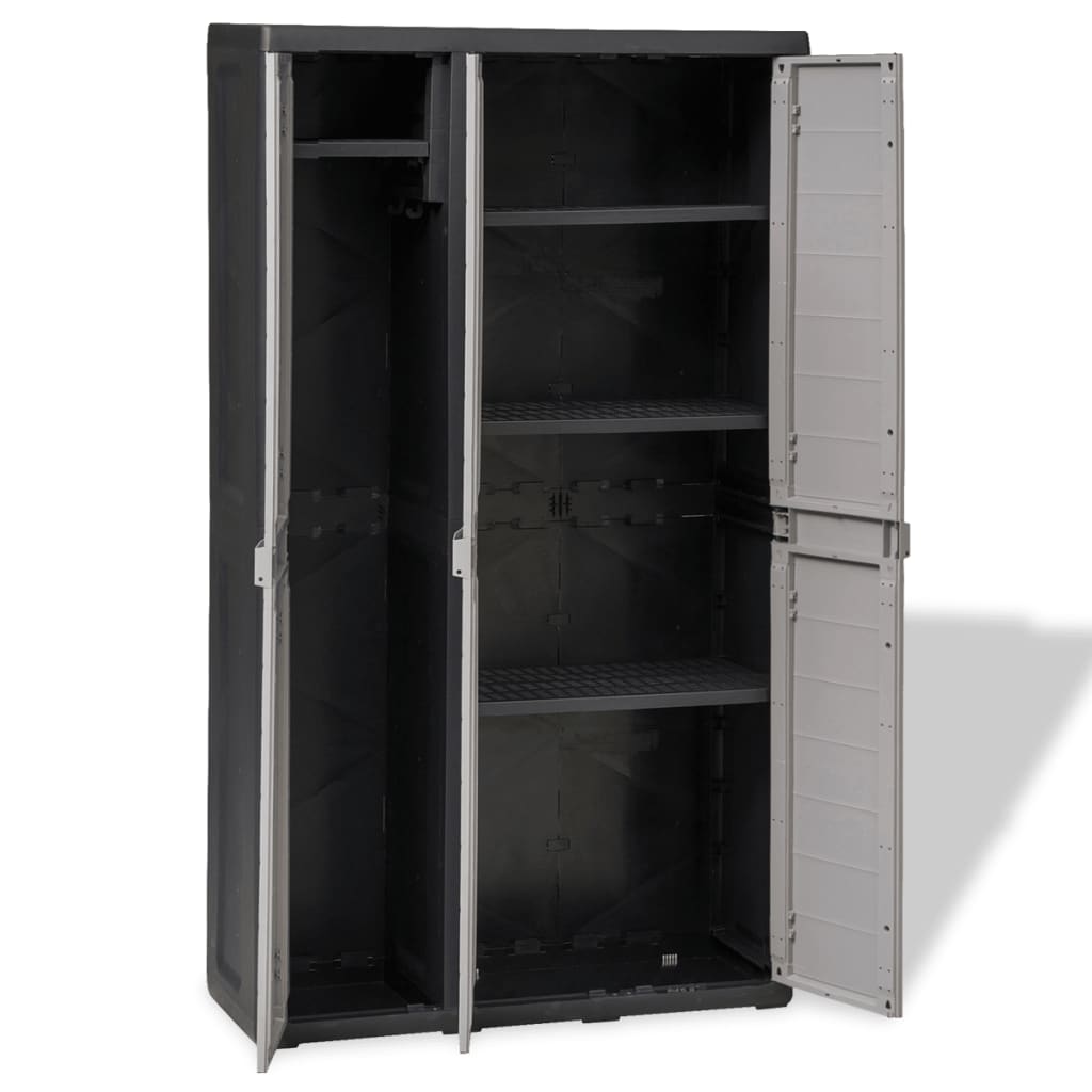 NNEVL Garden Storage Cabinet with 4 Shelves Black and Grey-2