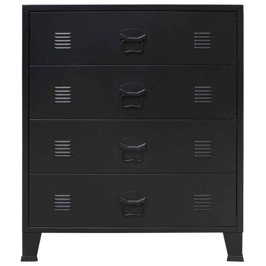 NNEVL Chest of Drawers Metal Industrial Style 78x40x93 cm Black-1