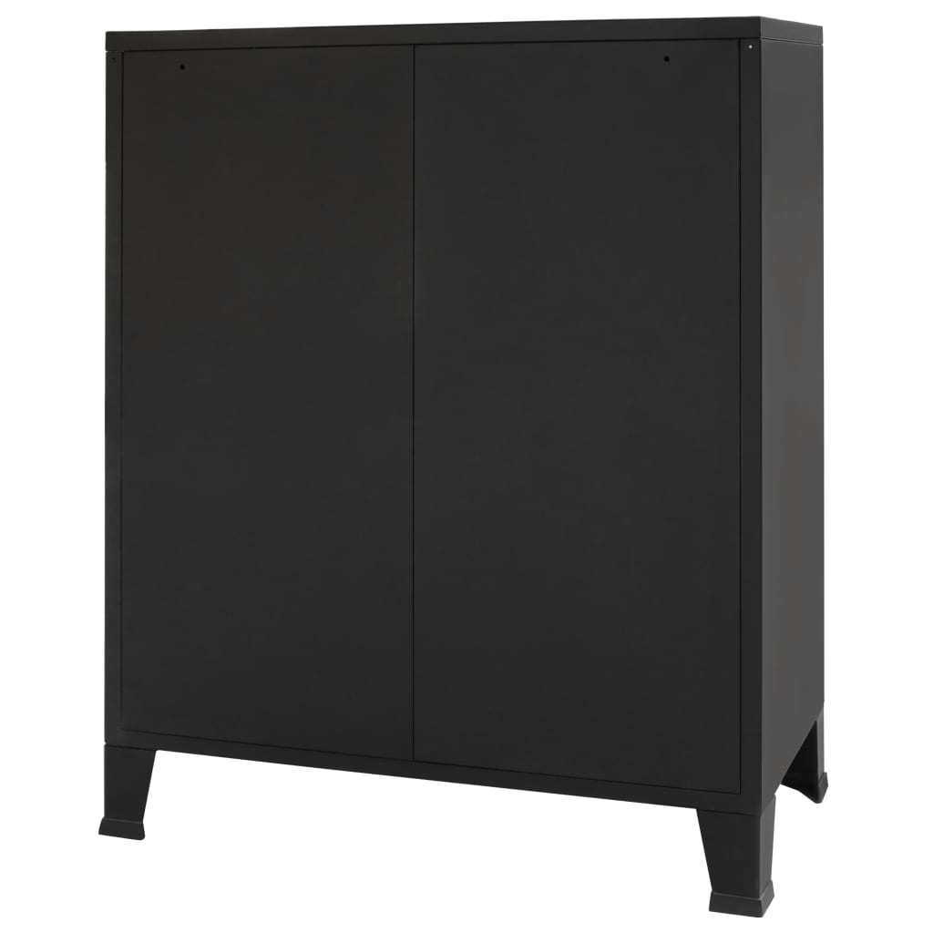 NNEVL Chest of Drawers Metal Industrial Style 78x40x93 cm Black-3