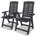 NNEVL Reclining Garden Chairs 2 pcs Plastic Anthracite-0
