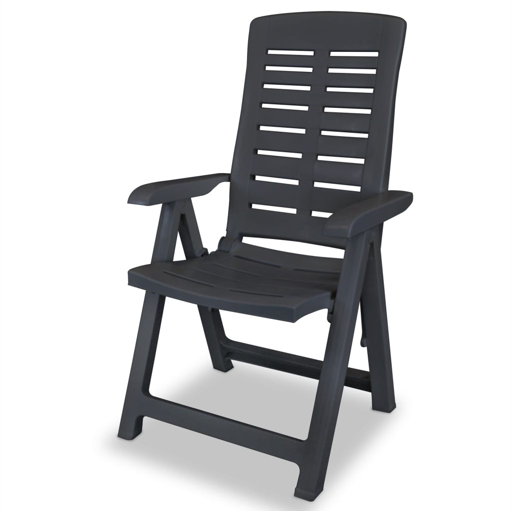 NNEVL Reclining Garden Chairs 2 pcs Plastic Anthracite-2