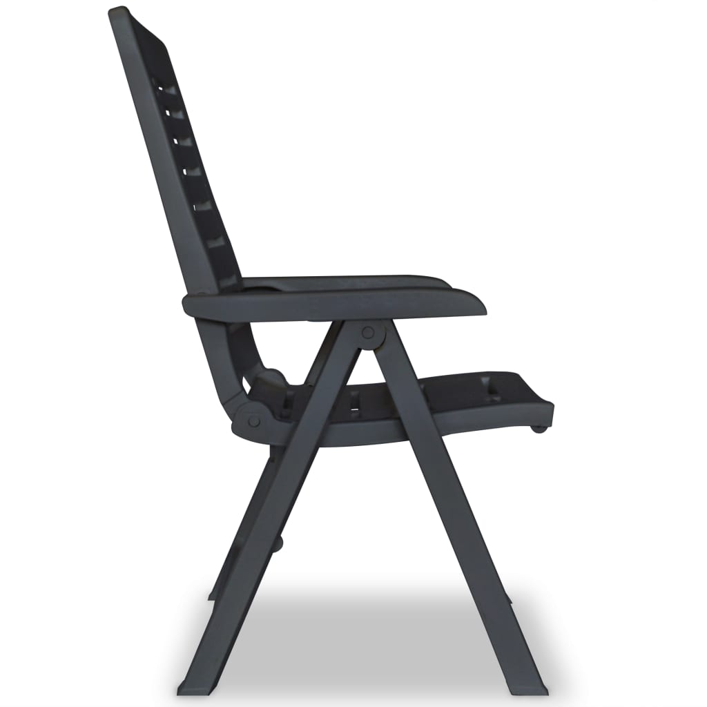 NNEVL Reclining Garden Chairs 2 pcs Plastic Anthracite-3