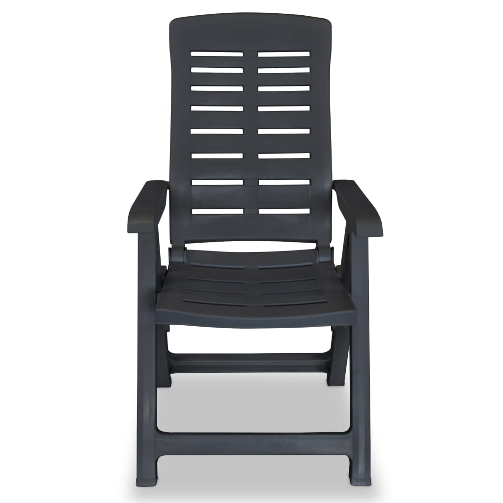 NNEVL Reclining Garden Chairs 2 pcs Plastic Anthracite-4