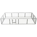 NNEVL Dog Playpen 12 Panels Steel 80x60 cm Black-0