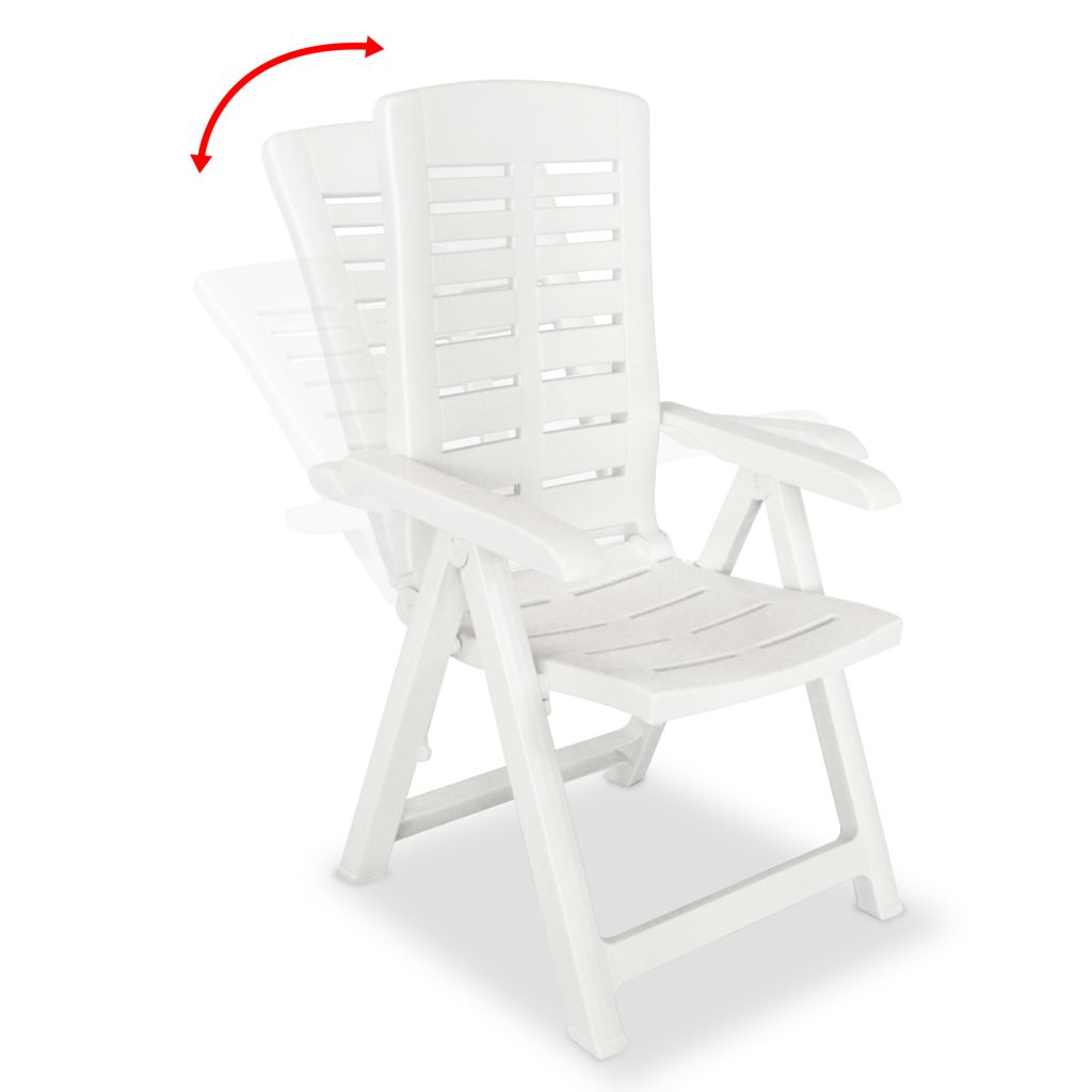 NNEVL 7 Piece Outdoor Dining Set Plastic White-4