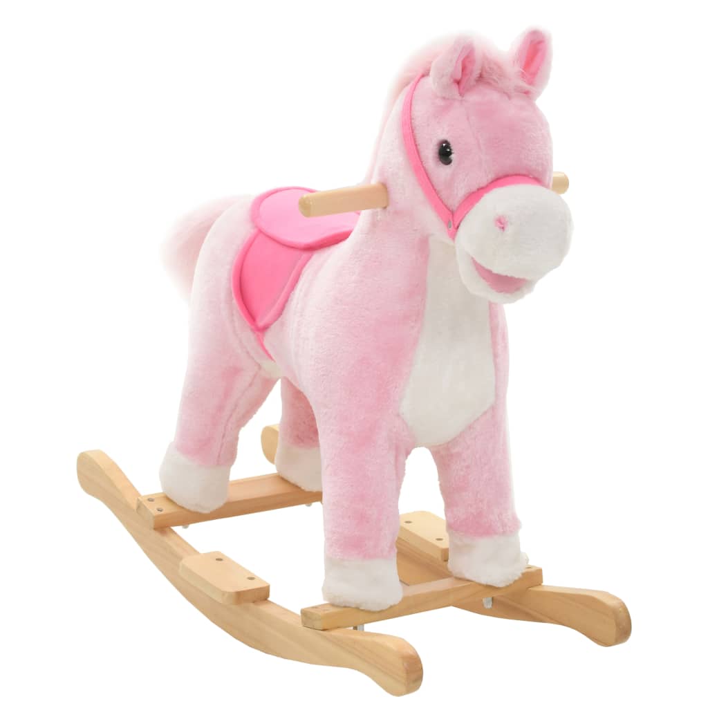 NNEVL Rocking Animal Horse Plush 65x32x58 cm Pink-0