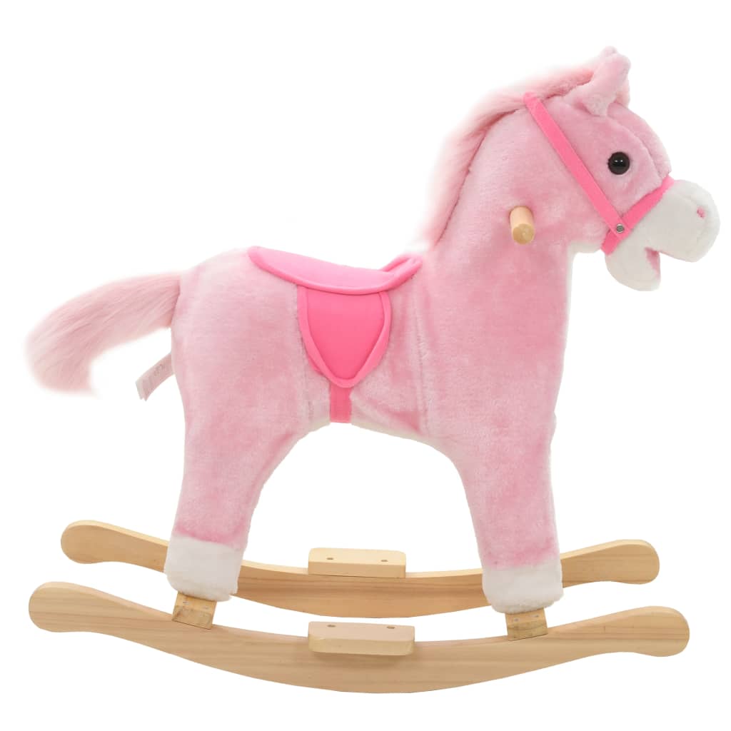 NNEVL Rocking Animal Horse Plush 65x32x58 cm Pink-1