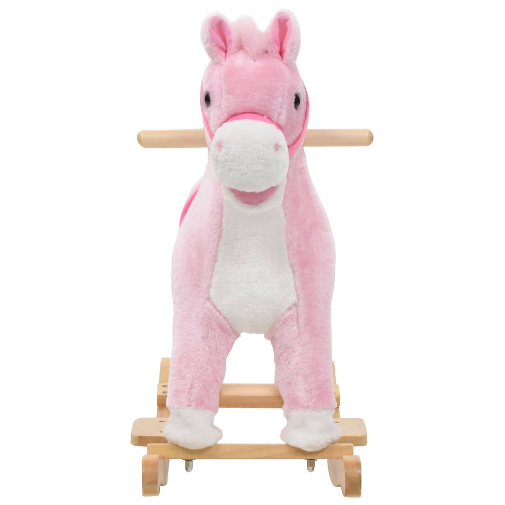 NNEVL Rocking Animal Horse Plush 65x32x58 cm Pink-2