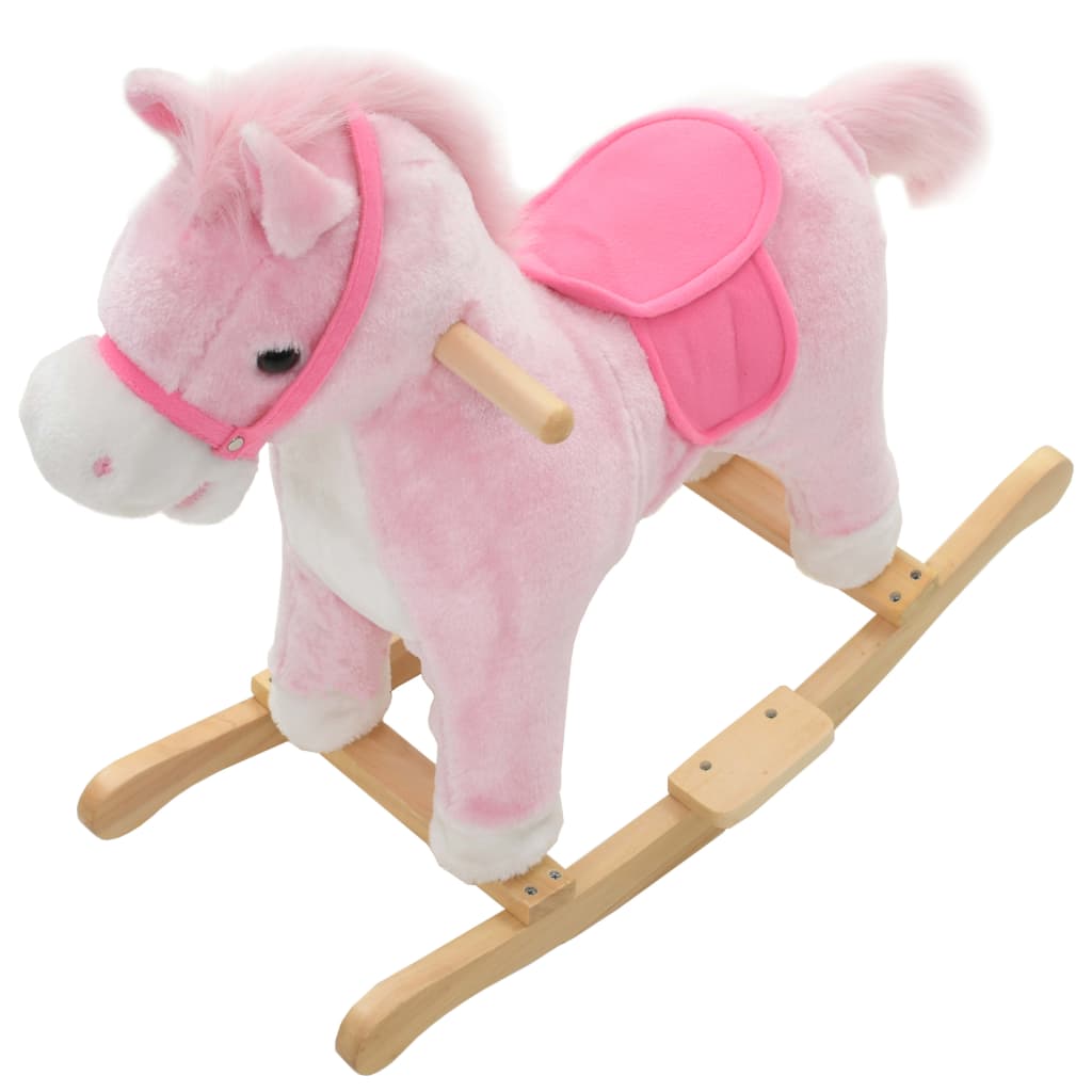 NNEVL Rocking Animal Horse Plush 65x32x58 cm Pink-3