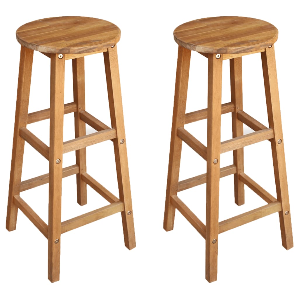 NNEVL Bar Chairs 2 pcs Solid Acacia Wood-0