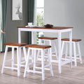 NNEVL Bar Table and Stool Set 5 Pieces Solid Wood-0