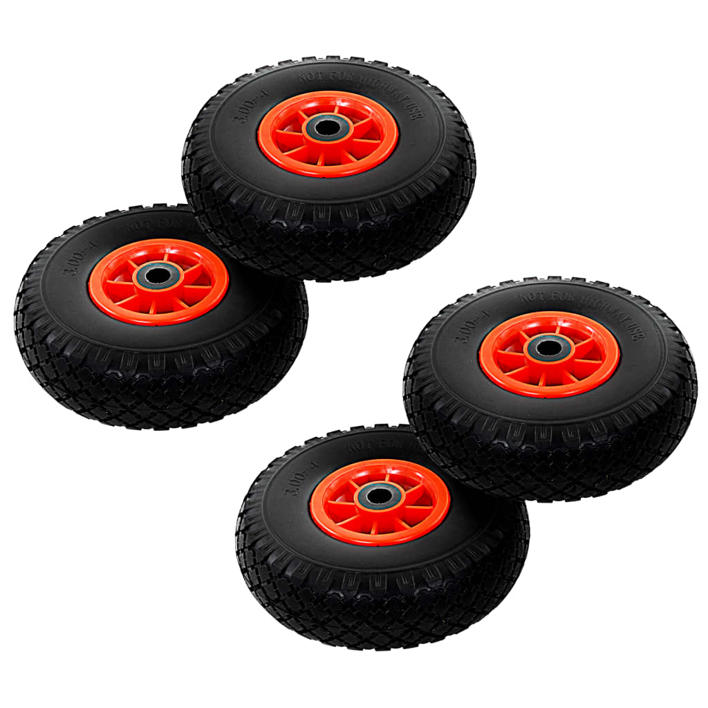 NNEVL Sack Truck Wheels 4 pcs Solid PU 3.00-4-0