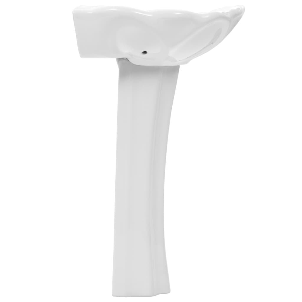 NNEVL Freestanding Basin with Pedestal Ceramic White 580x510x200 mm-2