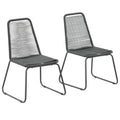 NNEVL Outdoor Chairs 2 pcs Poly Rattan Black-0