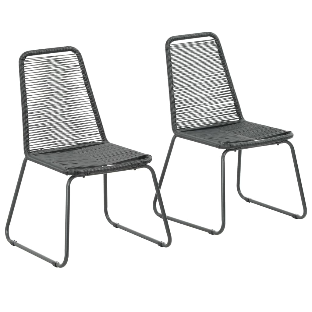 NNEVL Outdoor Chairs 2 pcs Poly Rattan Black-0