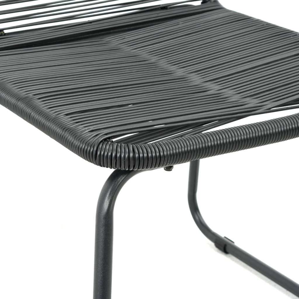 NNEVL Outdoor Chairs 2 pcs Poly Rattan Black-2