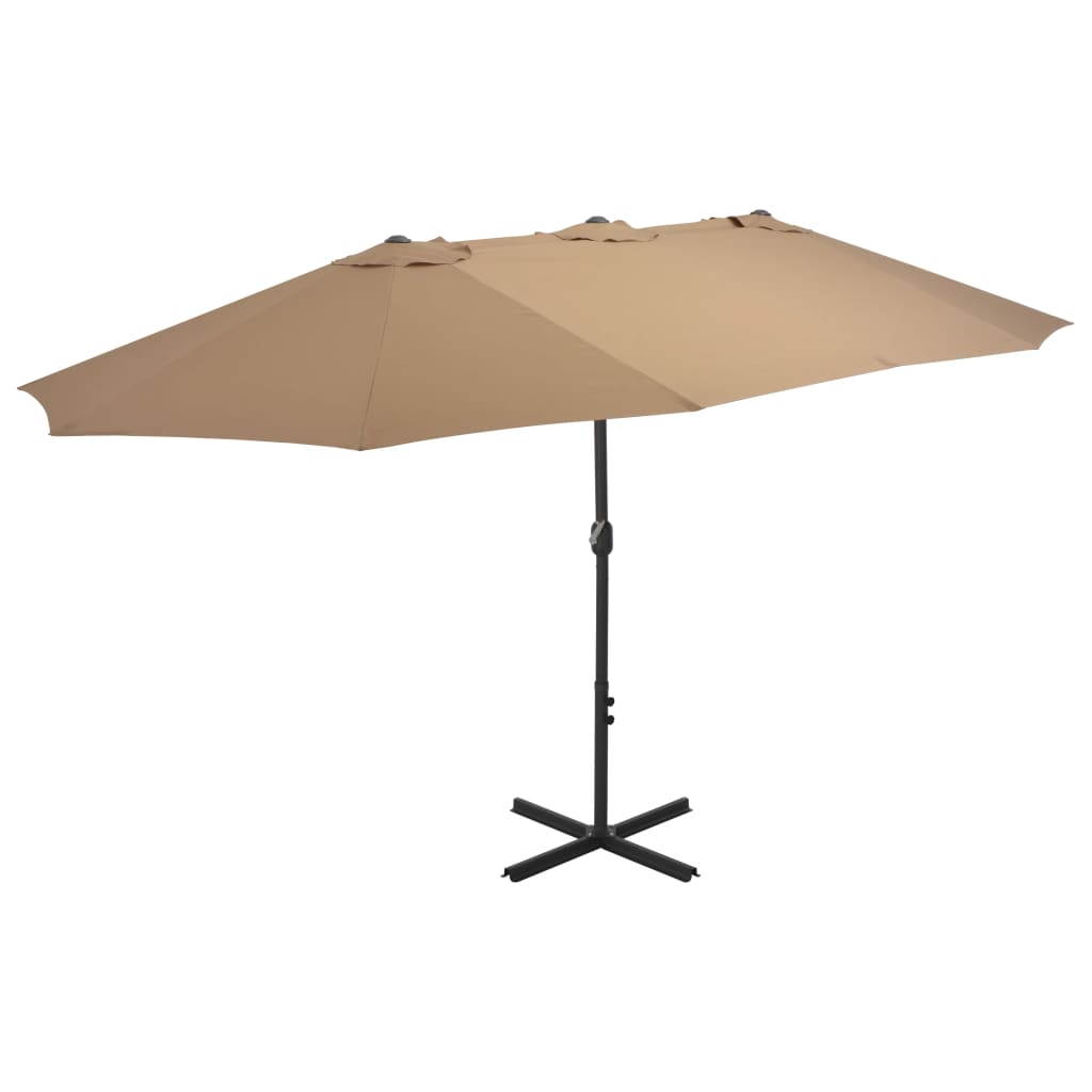 NNEVL Outdoor Parasol with Aluminium Pole 460x270 cm Taupe-0