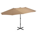 NNEVL Outdoor Parasol with Aluminium Pole 460x270 cm Taupe-0