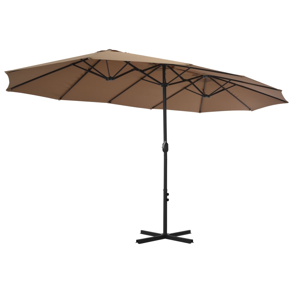 NNEVL Outdoor Parasol with Aluminium Pole 460x270 cm Taupe-2
